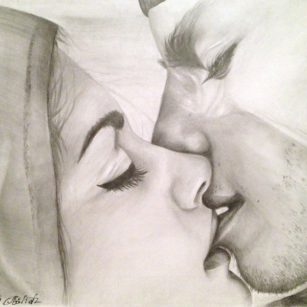 My drawing   kiss by galinanam d5ohuti