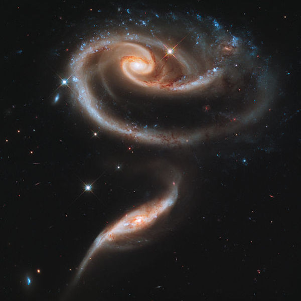 Ugc 1810 and ugc 1813 in arp 273 (captured by the hubble space telescope)