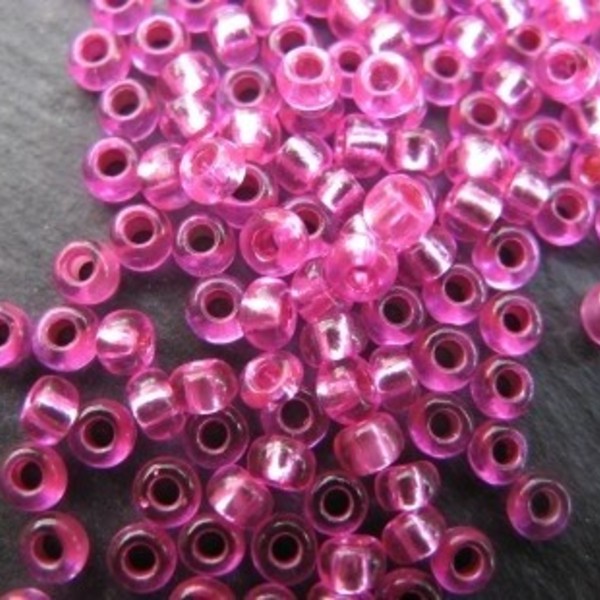 Perles en verre perles de rocaille rose silver line 1351013 rose silver linined 77f25