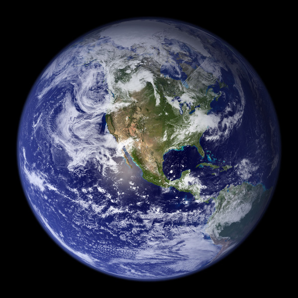 Photo satellite monde hemisphere ouest