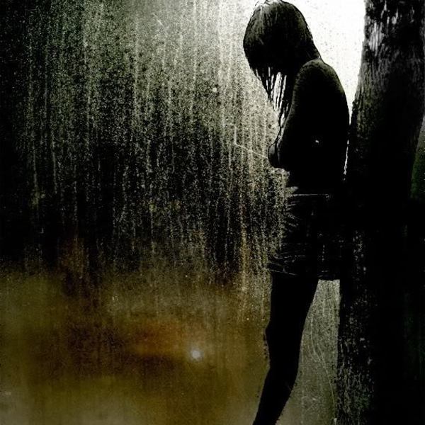 Girl and rain dark 1