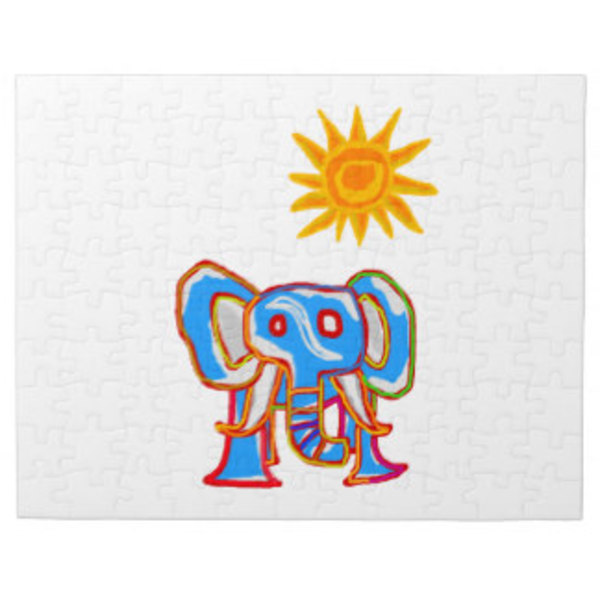 Elephant bleu avec le soleil puzzles avec photo r04fc0be5f8df4fc3bebe55c5ab108fd7 amb0f 8byvr 324