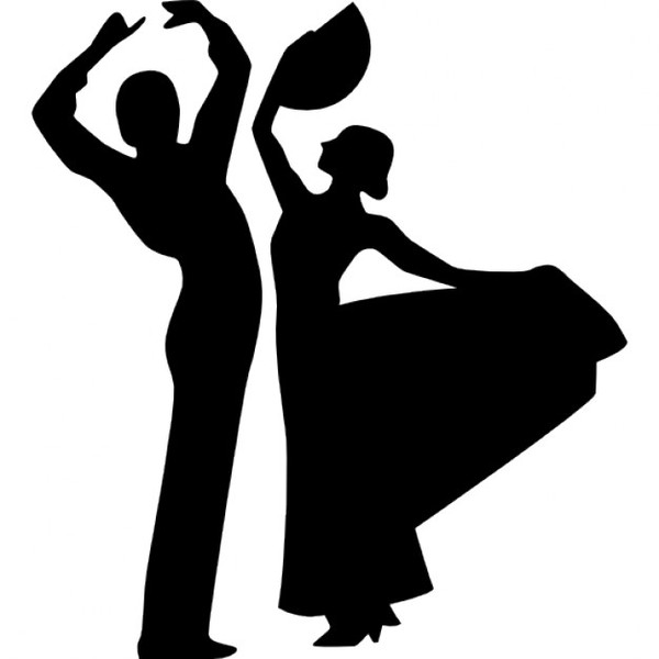 Danseurs de flamenco sexy silhouettes en couple 318 56324