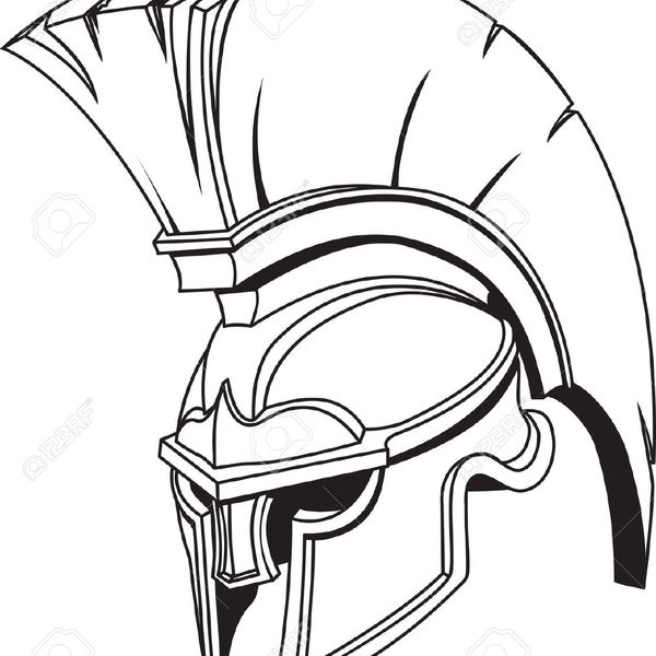 4325330 une illustration du roman grec spartan trojan ou casque de gladiateur avec panache banque d'images