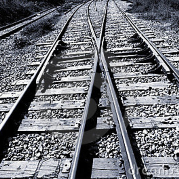 Jonction de chemin de fer noir et blanc 1310827