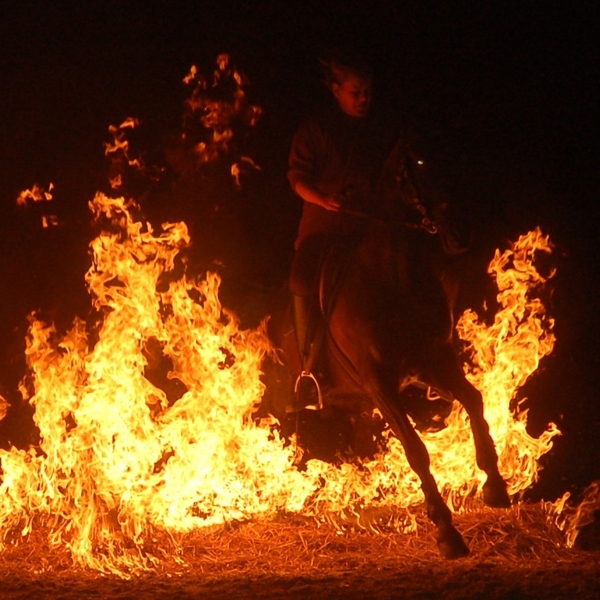 Passage du feu avec un cheval