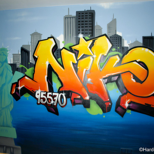 Graffiti deco chambre garcon niko1