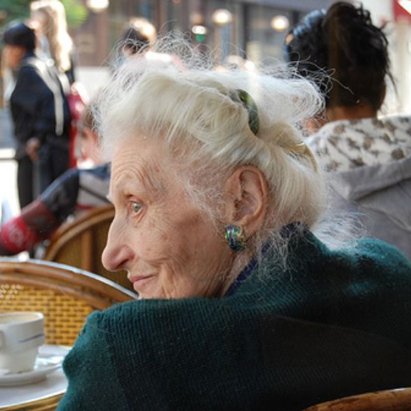 Old woman at paris cafe