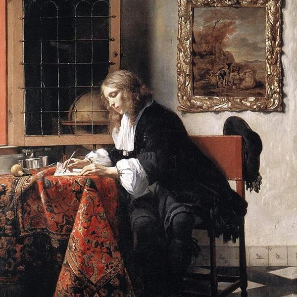 Gabriel metsu   man writing a letter