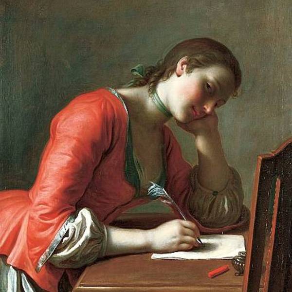 Girl writing a love letter 1755