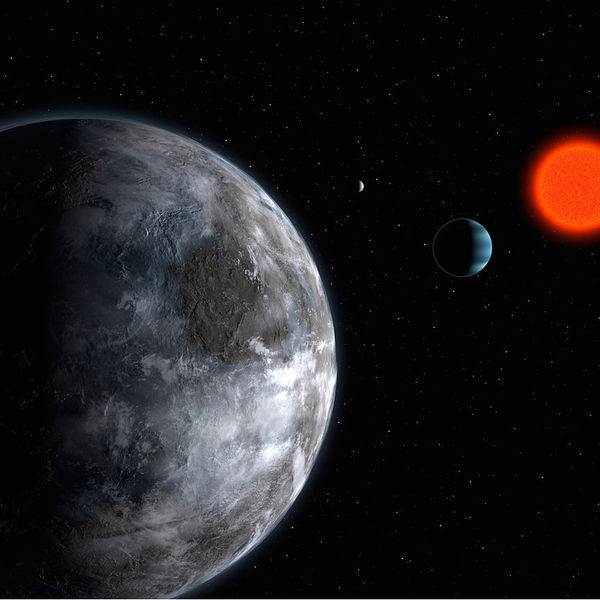 Planetary system in gliese 581 (artist's impression)
