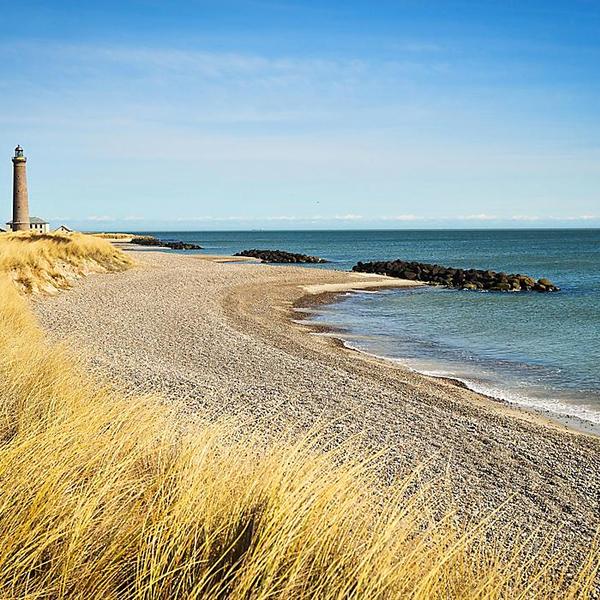 Skagen denmark beach with lighthouse