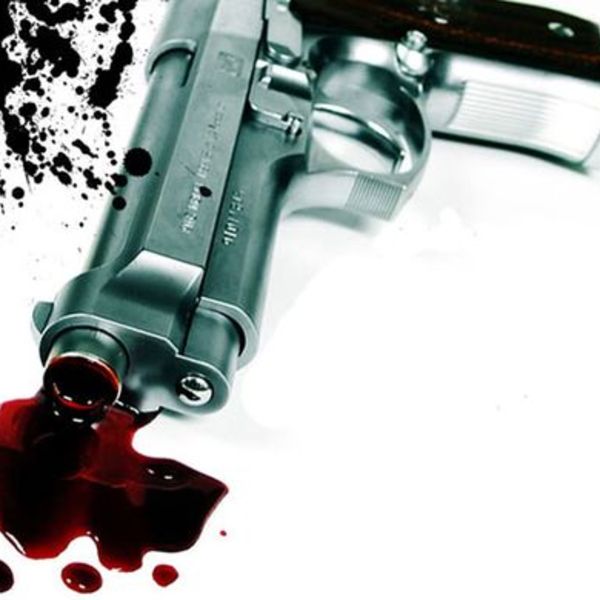 Gun with blood