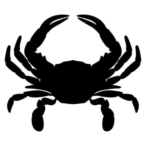 Crab silhouette isolated vector illustration