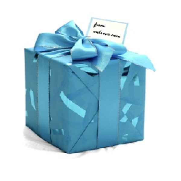 Paquet cadeau couleur bleu