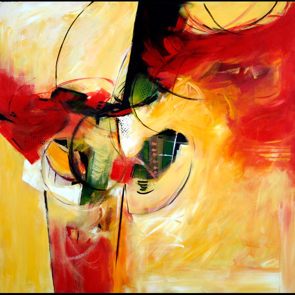 Composition in red and yellow by denise athenas 36x36 600px