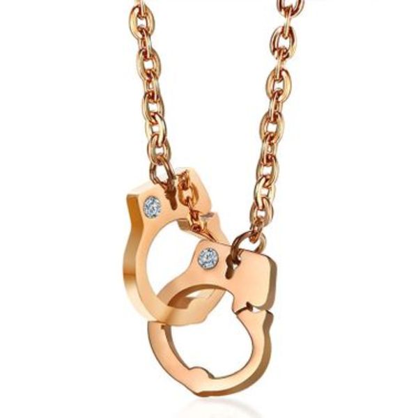 Collier menotte dore rose