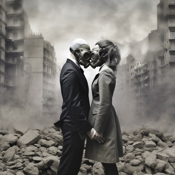 Wehayat toxic mask love couple in desolated and destroyed paris 26845a50 cfe0 48a0 b287 bacd9278f128