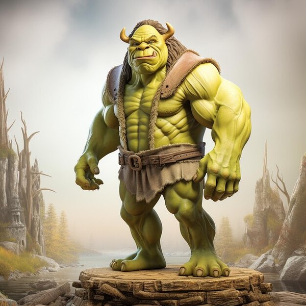 Front view shrek is portrayed as large robust ogre 954932 294