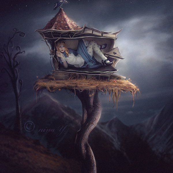 Alice the white rabbit  s house by nina y d7dmcci