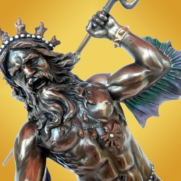 Poseidon statuette antiquite grece antique mythologie titan faux bronze 